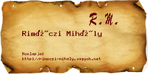 Rimóczi Mihály névjegykártya